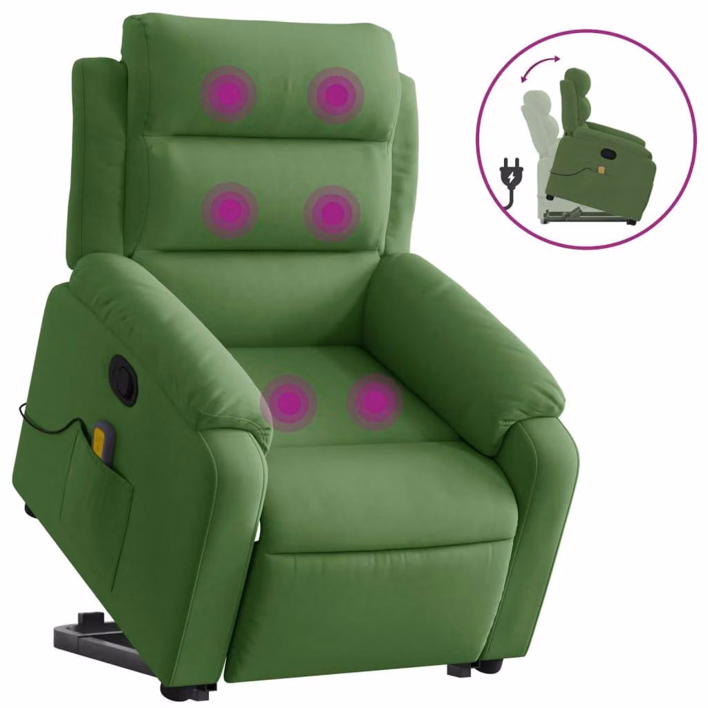 Poltrona per massaggi con ausilio per la posizione eretta Velluto verde chiaro