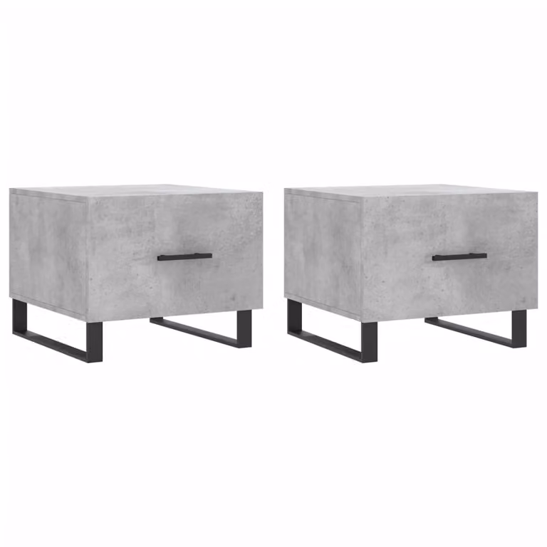 Tavolini Salotto 2pz Grigio Cemento 50x50x40 Legno Multistrato