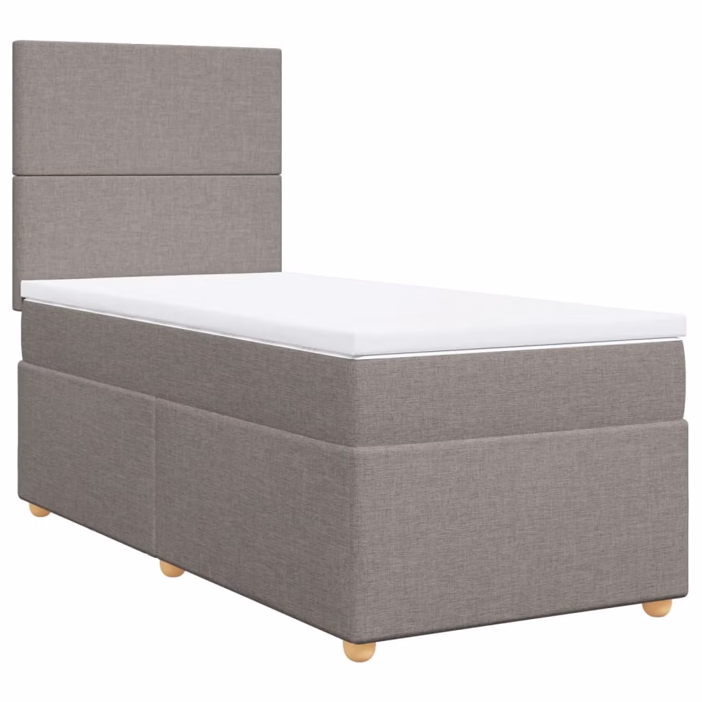 Giroletto a Molle con Materasso Tortora 90x190 cm in Tessuto