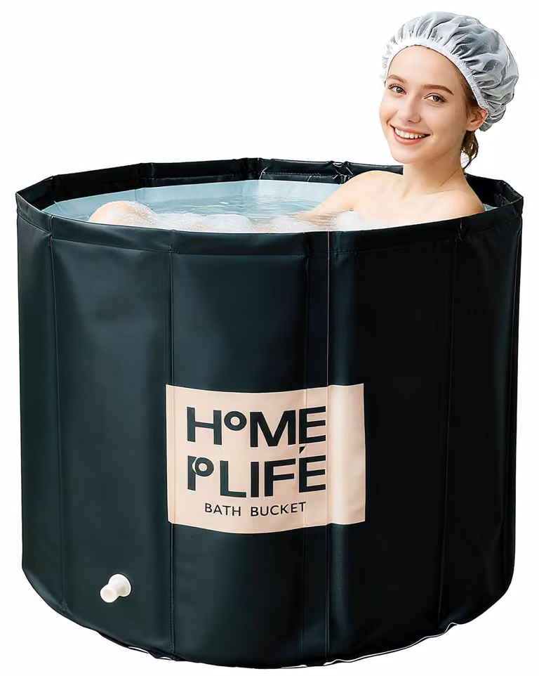 Vaschetta da bagno pieghevole per doccia, vasca da bagno autoportante (80 x 65 cm)
