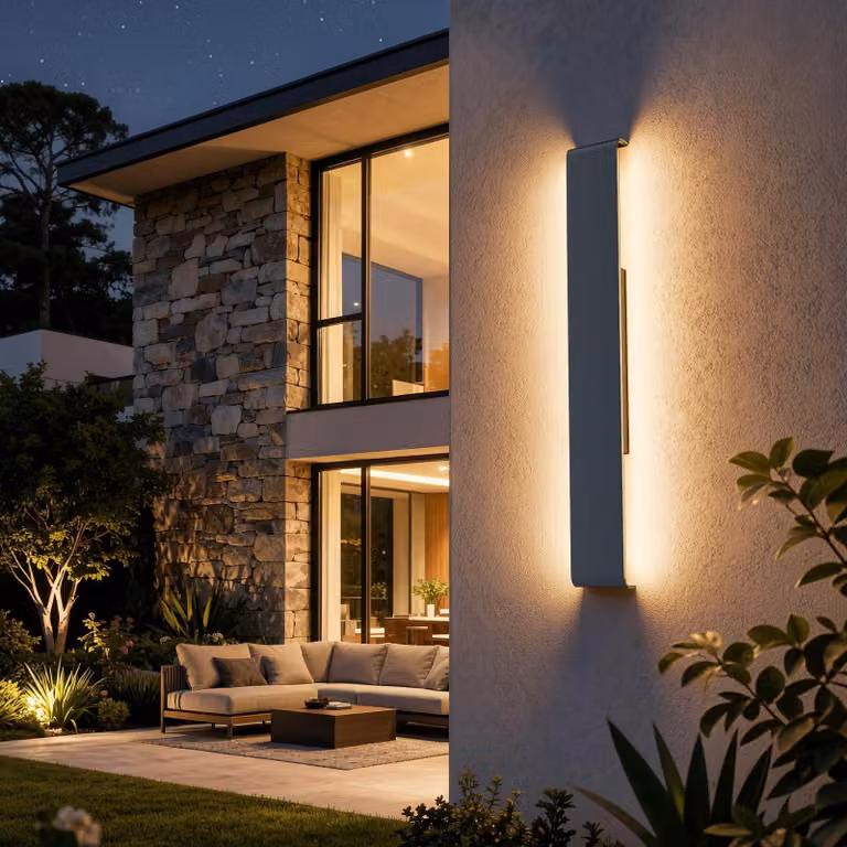 Lampada da parete esterna a LED, 20W, 60 cm, luce bianco caldo 3000K, colore antracite