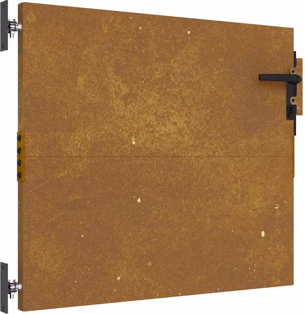 Cancello singolo da giardino in acciaio Corten marrone con design quadrato CFW9765422 L: 85 cm, H: 125 cm – 1