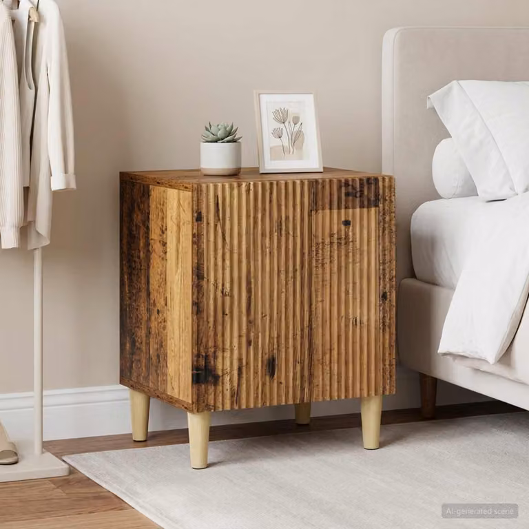 Set di 2 Armadi da Notte vidaXL in Legno Antico Marrone L: 43 cm, P: 34,5 cm, H: 50 cm
