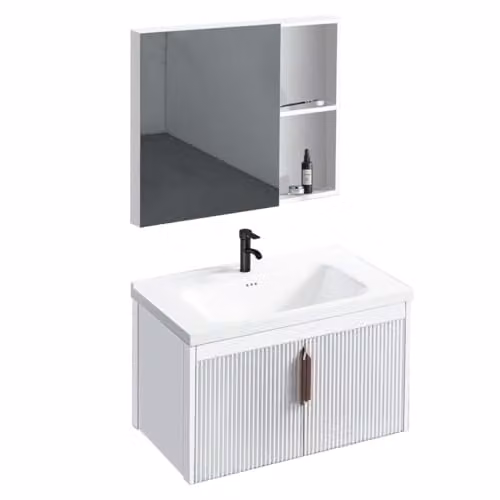 Rea - Aa147 Astor 60cm Set Di Mobili Da Bagno Con Lavabo White, Completo Ed Elegante - 47X50X61cm