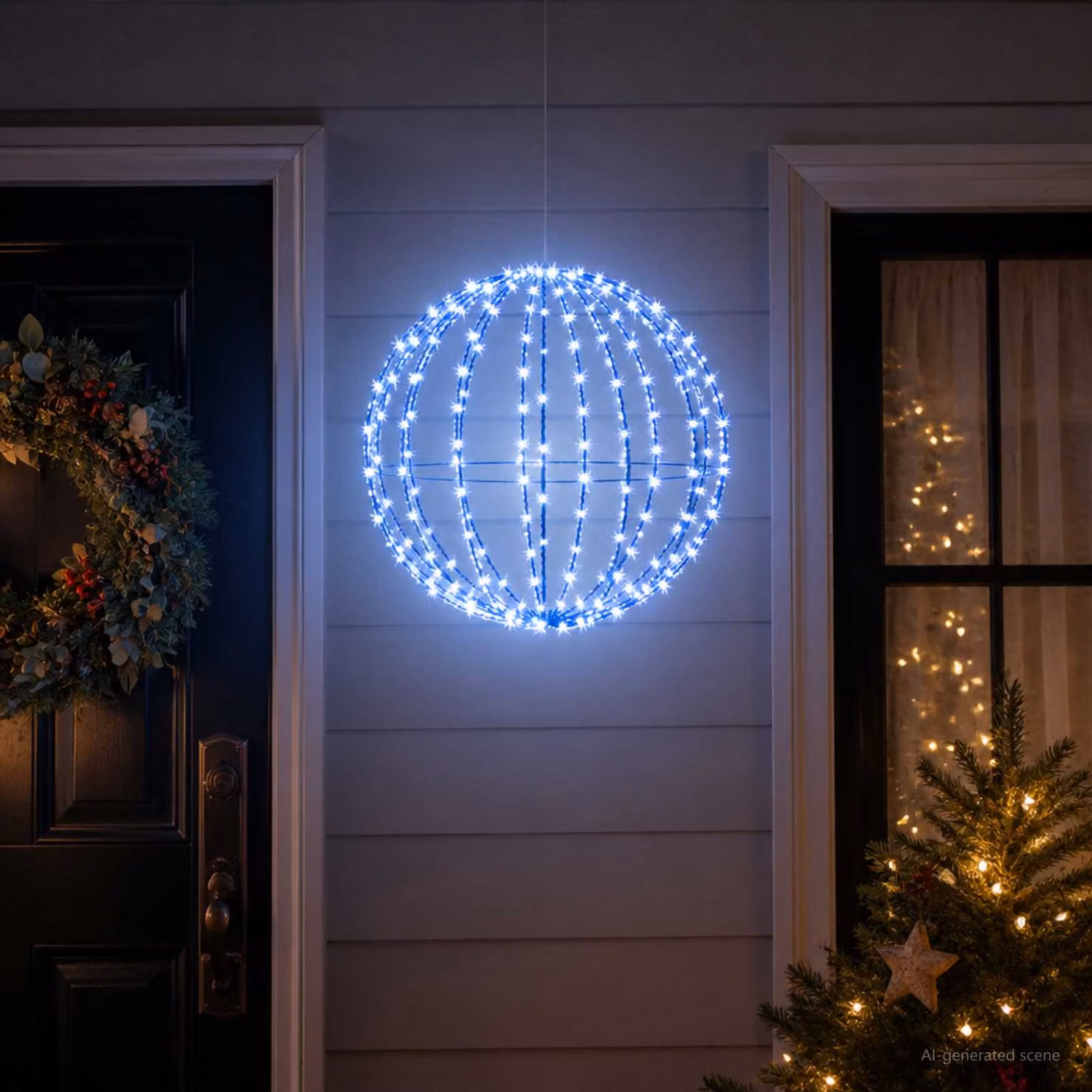 vidaXL Luce a punta di Natale 192 LED Blu Diametro 60 x 63 cm