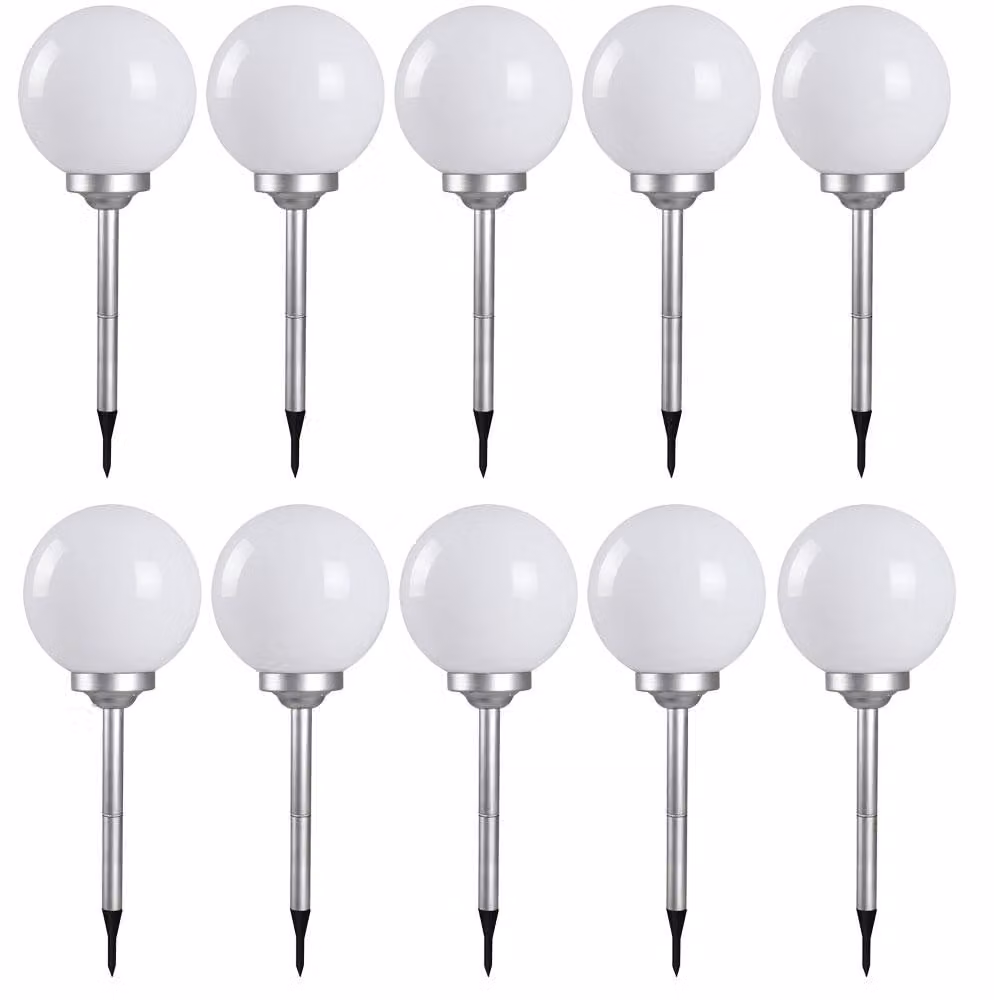 Set da 10 lampade a LED solari a innesto, a forma di sfera, 30 cm, SOLAR