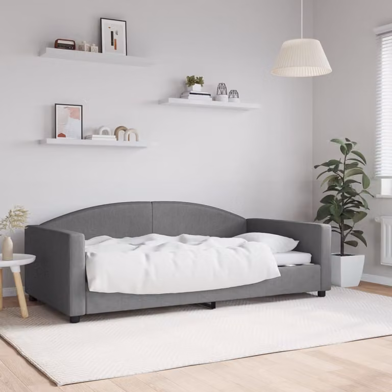 Letto da giorno vidaXL in tessuto grigio moderno per camera da letto o soggiorno