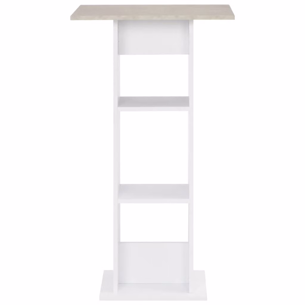 Tavolo da Bar Bianco e Cemento 60x60x110 cm