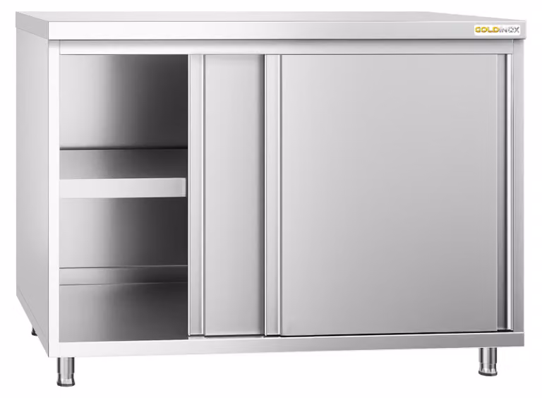 Mobile basso in acciaio inossidabile, dimensioni 1200x700 mm, linea PREMIUM - GOLDINOX