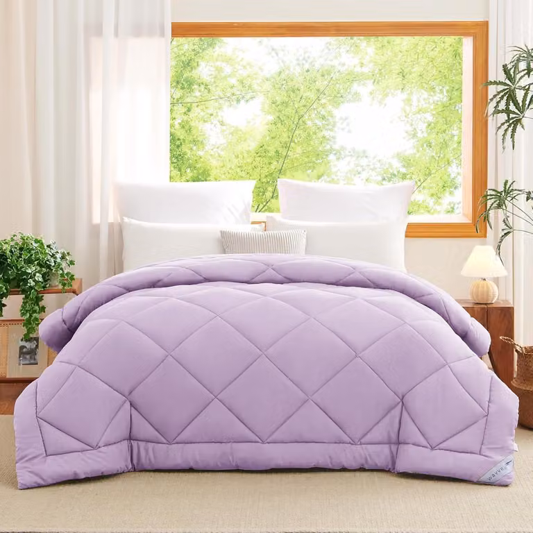 Copertura per letto in microfibra, 220 x 240 cm, 300 g/m², color lilla, per letto matrimoniale