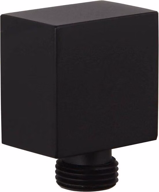 Allecto Premium - Gomito di collegamento a parete per doccia con finitura nera opaca in ottone massiccio