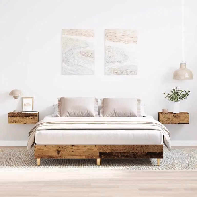 vidaXL Giroletto in legno color marrone con doghe piatte L: 200 cm, P: 150 cm, H: 25 cm