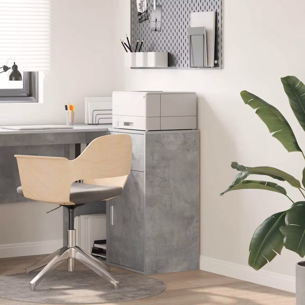 Credenza con cassetto vidaXL Grigio cemento L: 38 cm, P: 34 cm, H: 75 cm