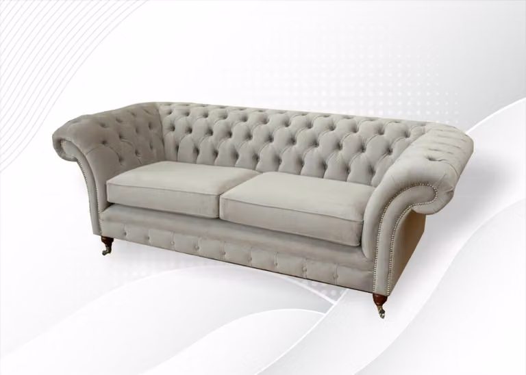 Chesterfield 3 Sitzer Beige Kreative Möbel Big xxl Wohnzimmer Modern Design Sofa