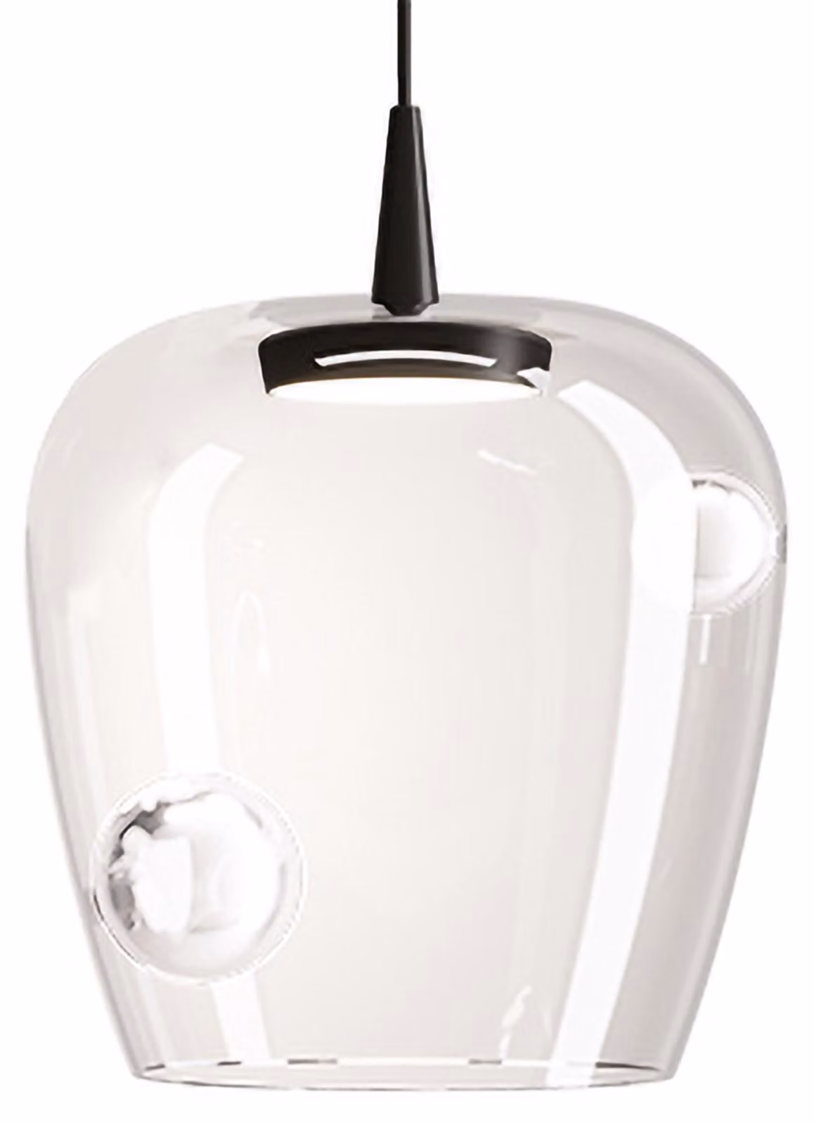 Zafferano Lampada a sospensione Bilia 27 LED 8W 3000K Vetro borosilicato soffiato a bocca Colore Nero e Trasparente Design Elegante per Interni