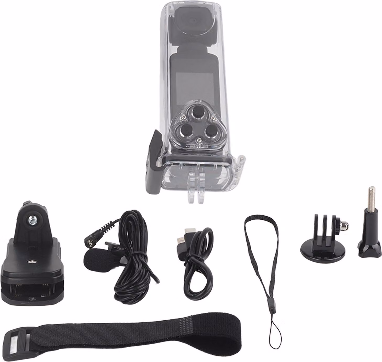 Videocamera tascabile 4K HD 270 ° ruotabile Anti -Shaking -WLAN con microfono a clip per la guida all'aperto