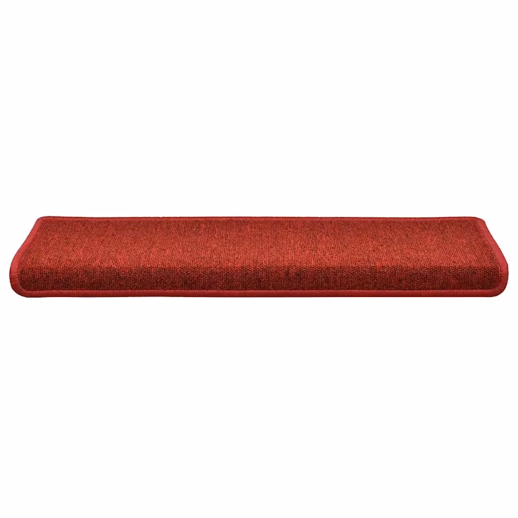 Set di 30 tappetini per scale vidaXL rossi, antiscivolo e fonoassorbenti, in polipropilene, L: 65 cm, P: 21 cm, H: 4 cm – 2