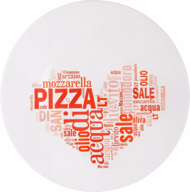 Piatto da portata I love Pizza Bormioli Rocco, Diametro: 33 cm, Bianco