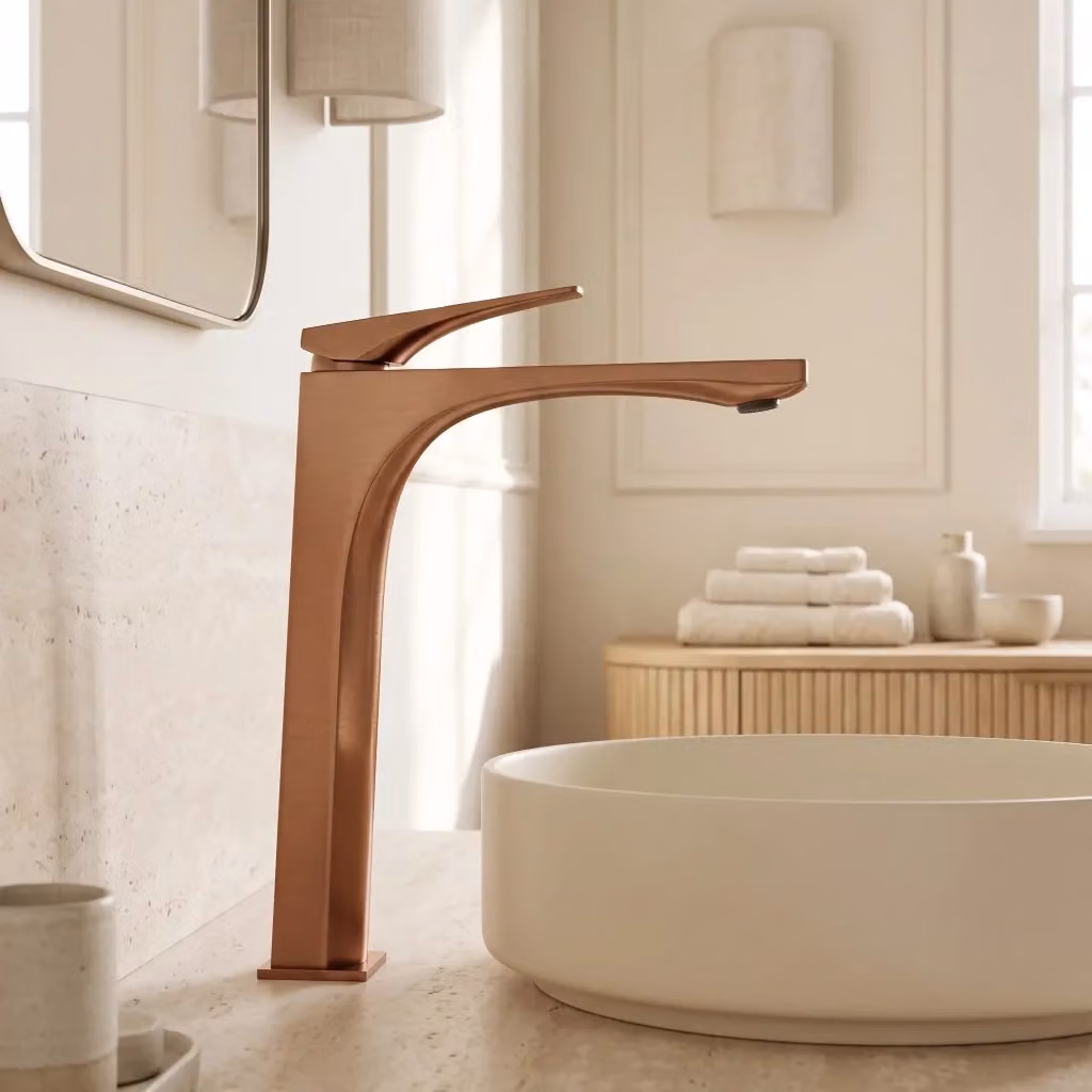 Rubinetto da lavabo monocomando Rea Joe in ottone spazzolato color bronzo – 2