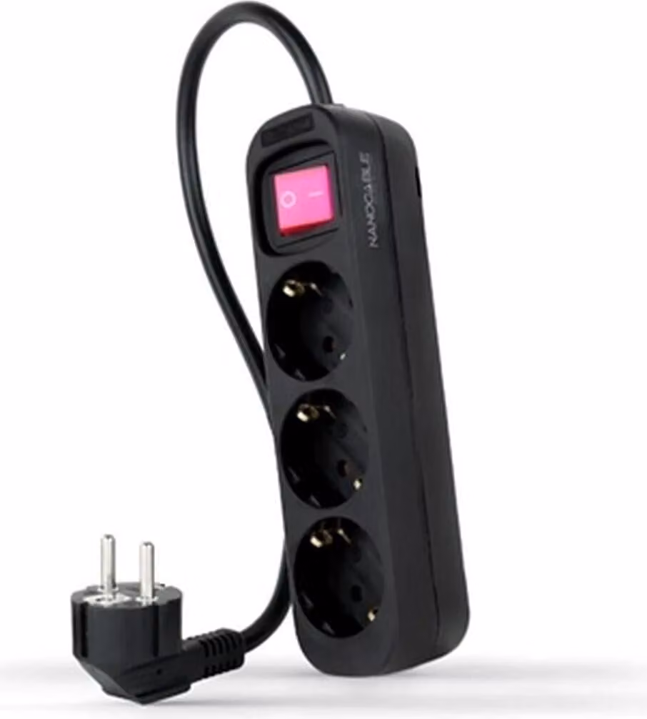Presa multipla 3 prese Cavo interruttore 1,4 m Nero 10.38.0003-bk
