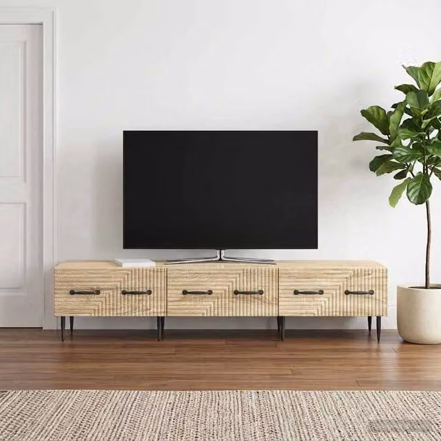 Mobile TV vidaXL in stile vintage color beige, L: 147 cm, P: 34,5 cm, H: 30 cm