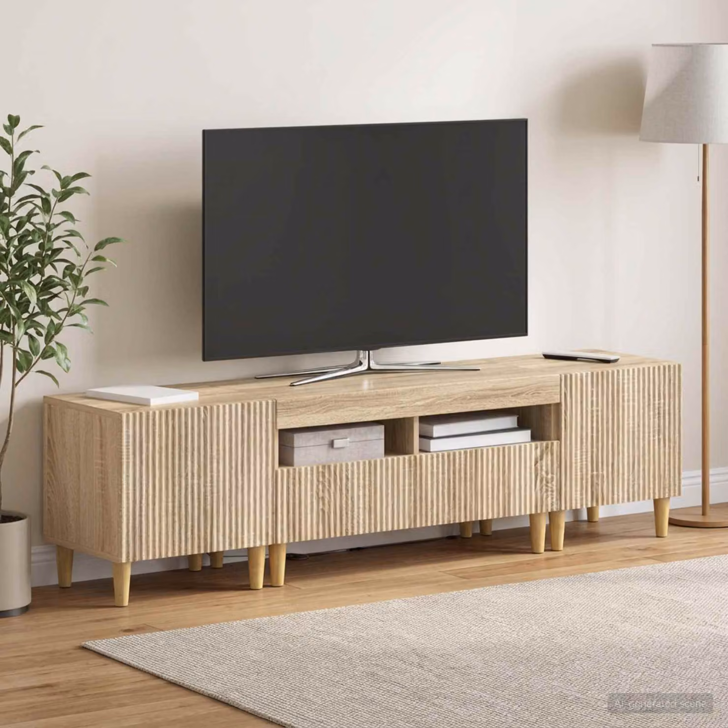 Mobile TV LED ARNHEM vidaXL in 3 pezzi, Rovere Sonoma, Marrone