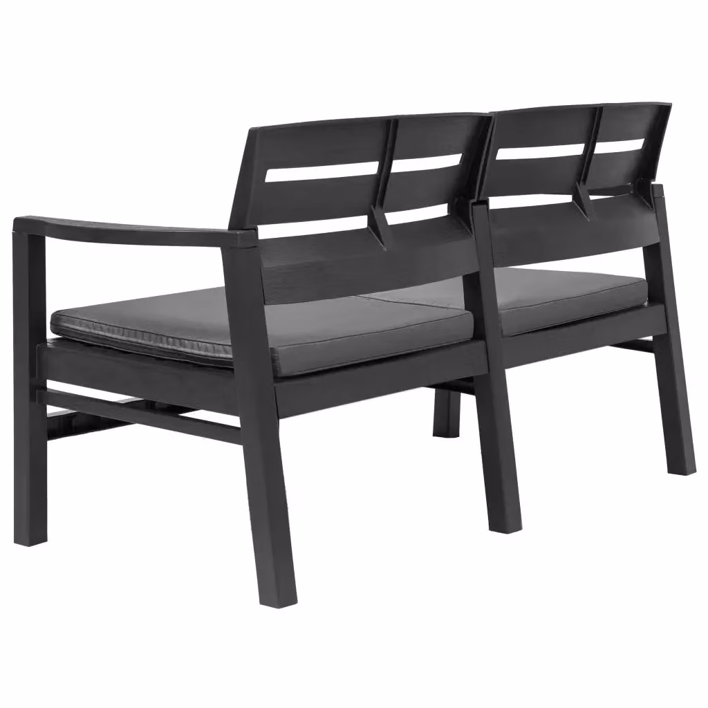 Panchina da giardino a 2 posti con cuscini vidaXL colore antracite – 2