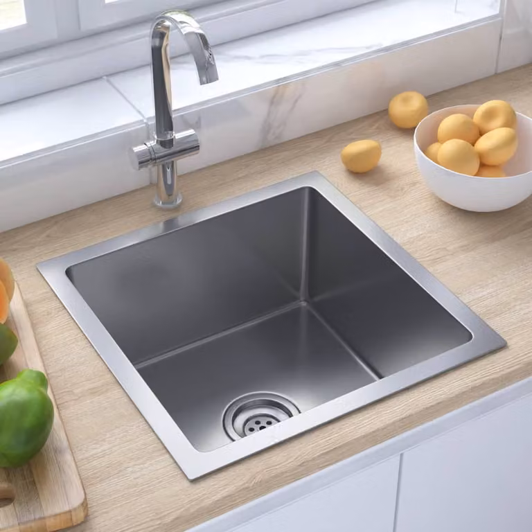 The Living Store Lavello da incasso artigianale in acciaio inox