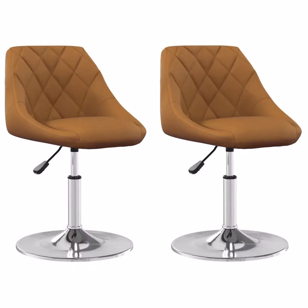 Set di 2 sedie da pranzo girevoli vidaXL in velluto marrone con design moderno – 2