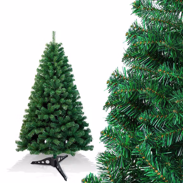 Jopassy Albero di Natale artificiale 120cm Albero di Natale artificiale con supporto per albero Decorazione natalizia Verde PVC