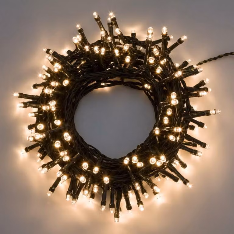 Ghirlanda luminosa a LED Xmas King, 12,8 m, 320 LED, 31 V, per esterni, 8 programmi, bianco caldo