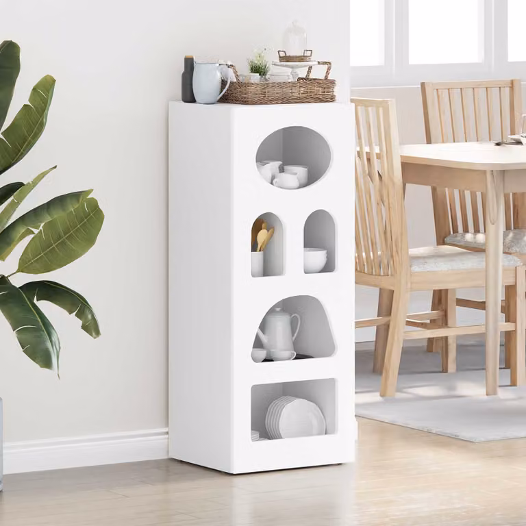 Credenza moderna vidaXL ELST in legno ingegnerizzato bianco, L 40 cm x P 35 cm x H 100,5 cm