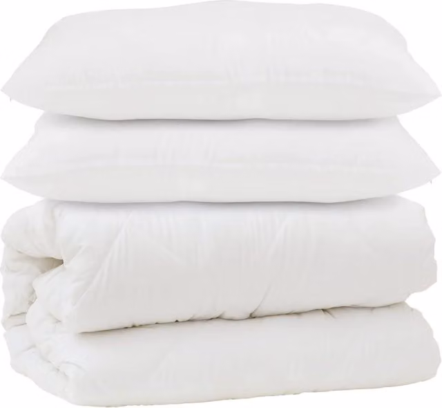 Set Piumone e Cuscini 3 Pezzi in Microfibra Bianco Extra Warm Anallergico