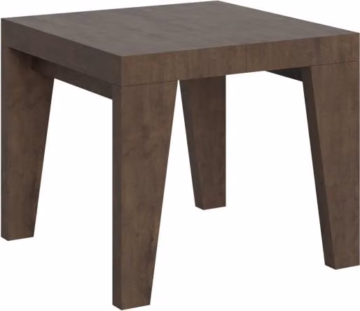 Tavolo allungabile moderno Naxor marrone con piano in MDF laminato, L/P/H: 90 x 90 x 77 cm, estensibile fino a 246 cm