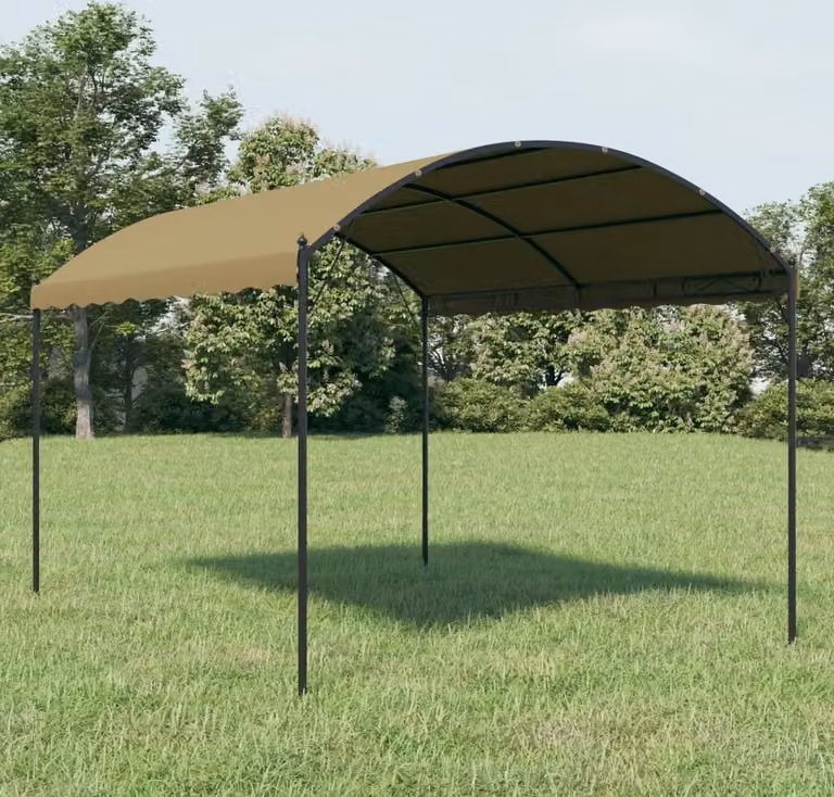 The Living Store Gazebo 4x3x2,6 m Taupe 180 g/m²