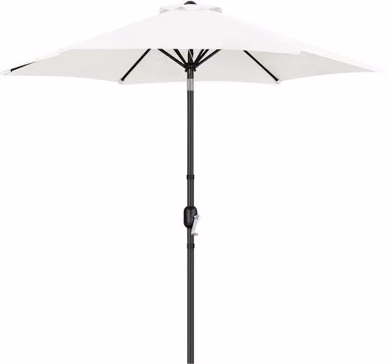 Ombrellone marrone chiaro con diametro di 269 cm - Protezione dai raggi UV per balconi e terrazze - Inclinabile