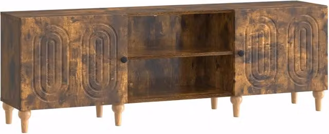 Mobile TV-Credenza Moderno Design In in Rovere Fumo Marrone L: 150 cm, P: 31 cm, H: 50 cm