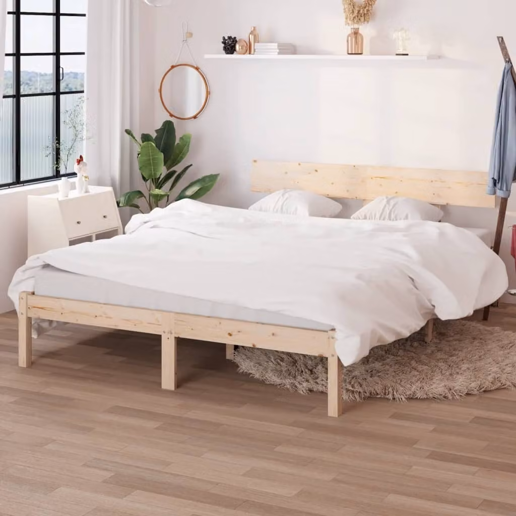 The Living Store Letto in legno massiccio di pino 150x200 cm