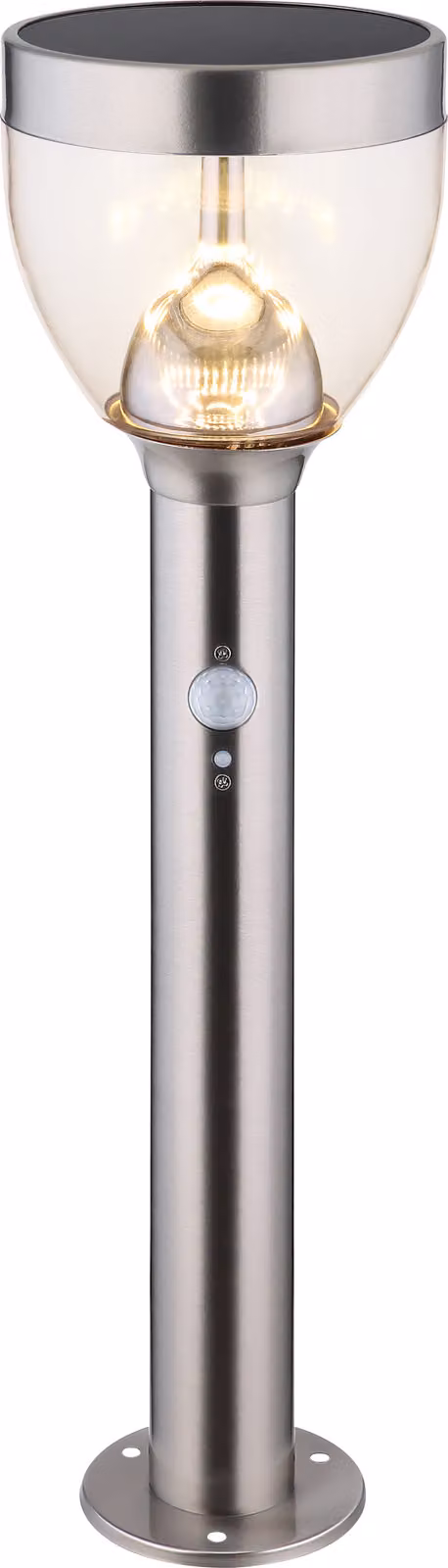Globo Lighting Luce solare in acciaio inox, LED