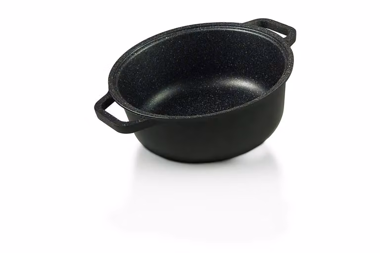 Casseruola Black Plus in alluminio pressofuso con due maniglie con presine, diam. 20cm