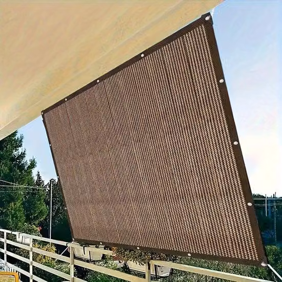 Rete ombreggiante da esterno da viaggio - marrone, con protezione UV, rete resistente per ombrelloni, ideale per picnic e gite al mare - 3x4 m