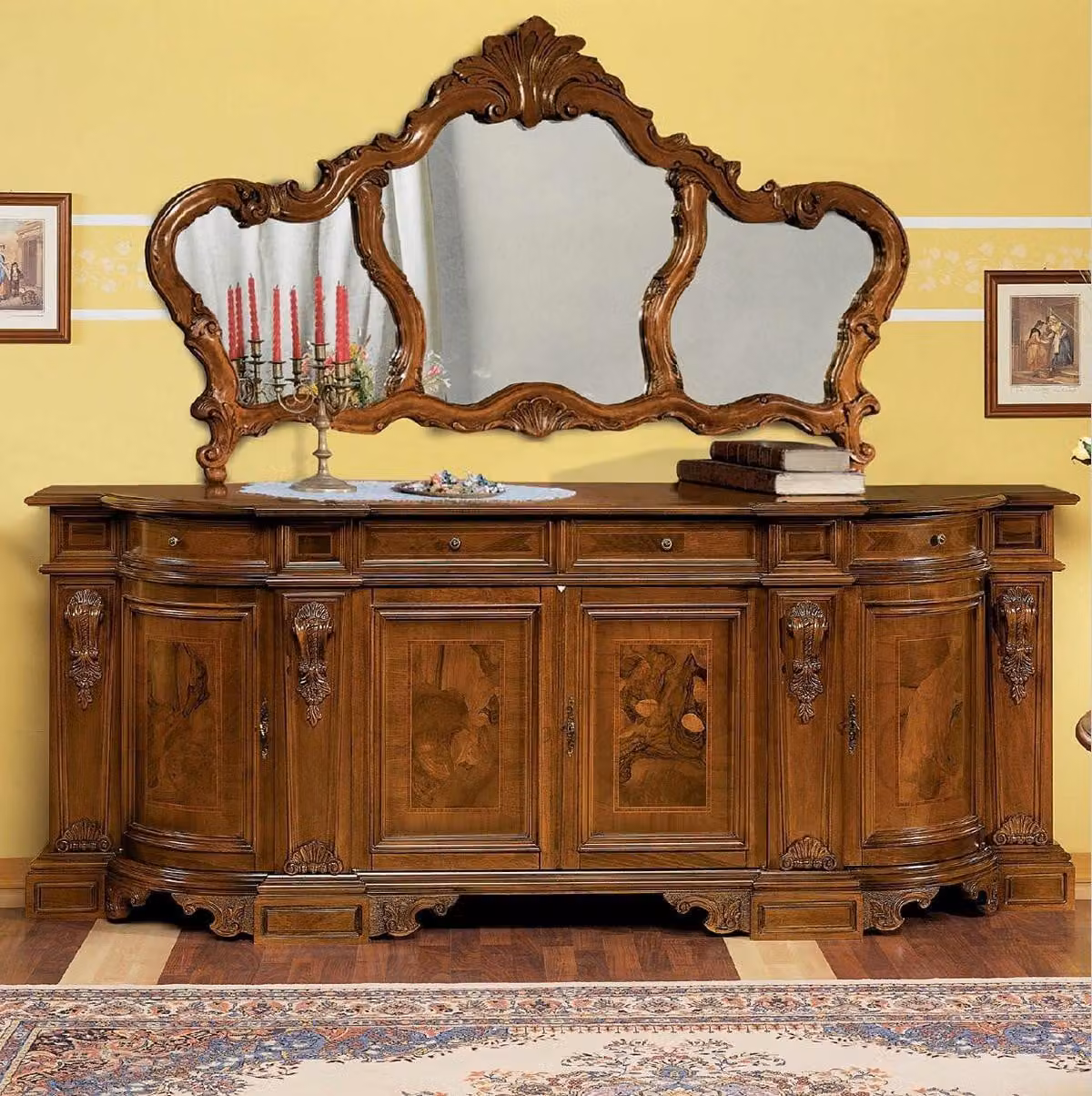 Anrichte Kommode Spiegel Holz Konsole Sideboard Schubladen Kommoden Konsolen