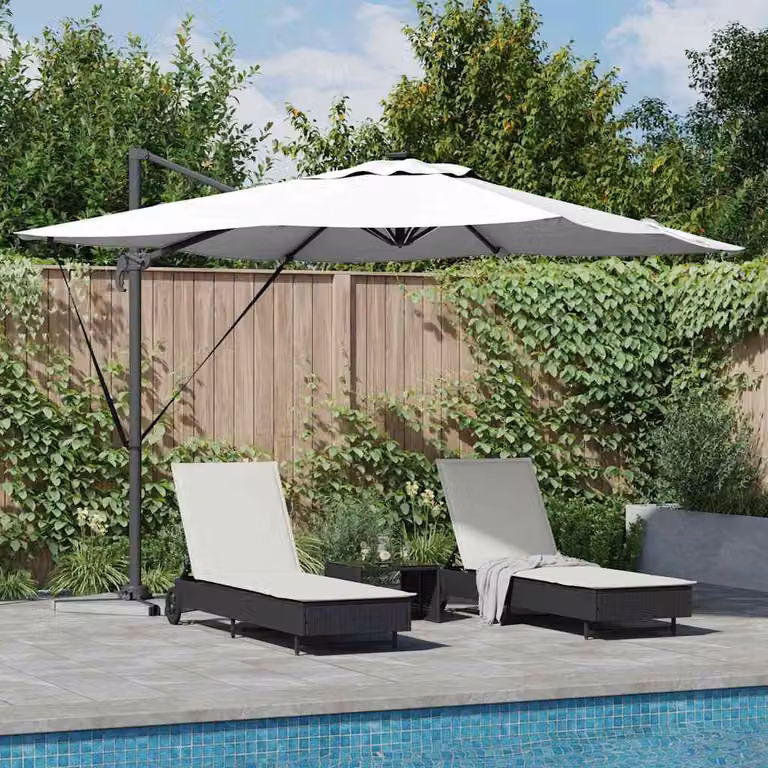 Maison Exclusive - Ombrellone da spiaggia, colore sabbia, dimensioni 286 x 284 x 270 cm, realizzato in alluminio e poliestere