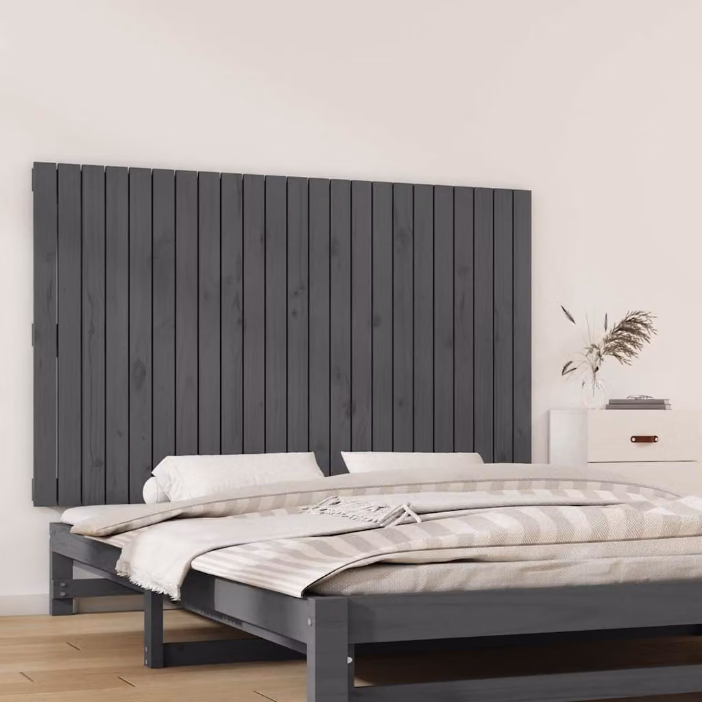 Testiera da parete vidaXL in legno massello di pino grigio L: 147 cm, P: 3 cm, H: 90 cm