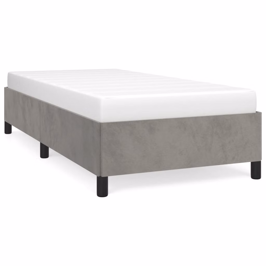 Giroletto senza Materasso Grigio Chiaro 90x200 cm Velluto