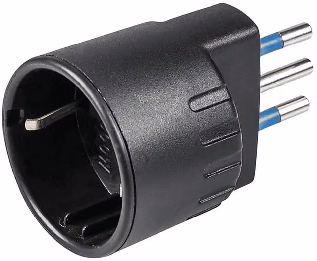 Adattatore POLYPOOL con spina 10A 2P+T e presa 10/16A 250V, nero – 1