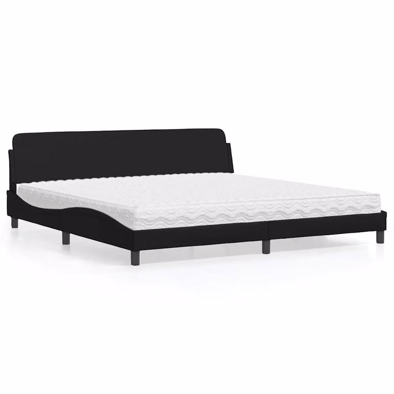 Letto con Materasso Dover vidaXL in Similpelle Nero 200x200 cm