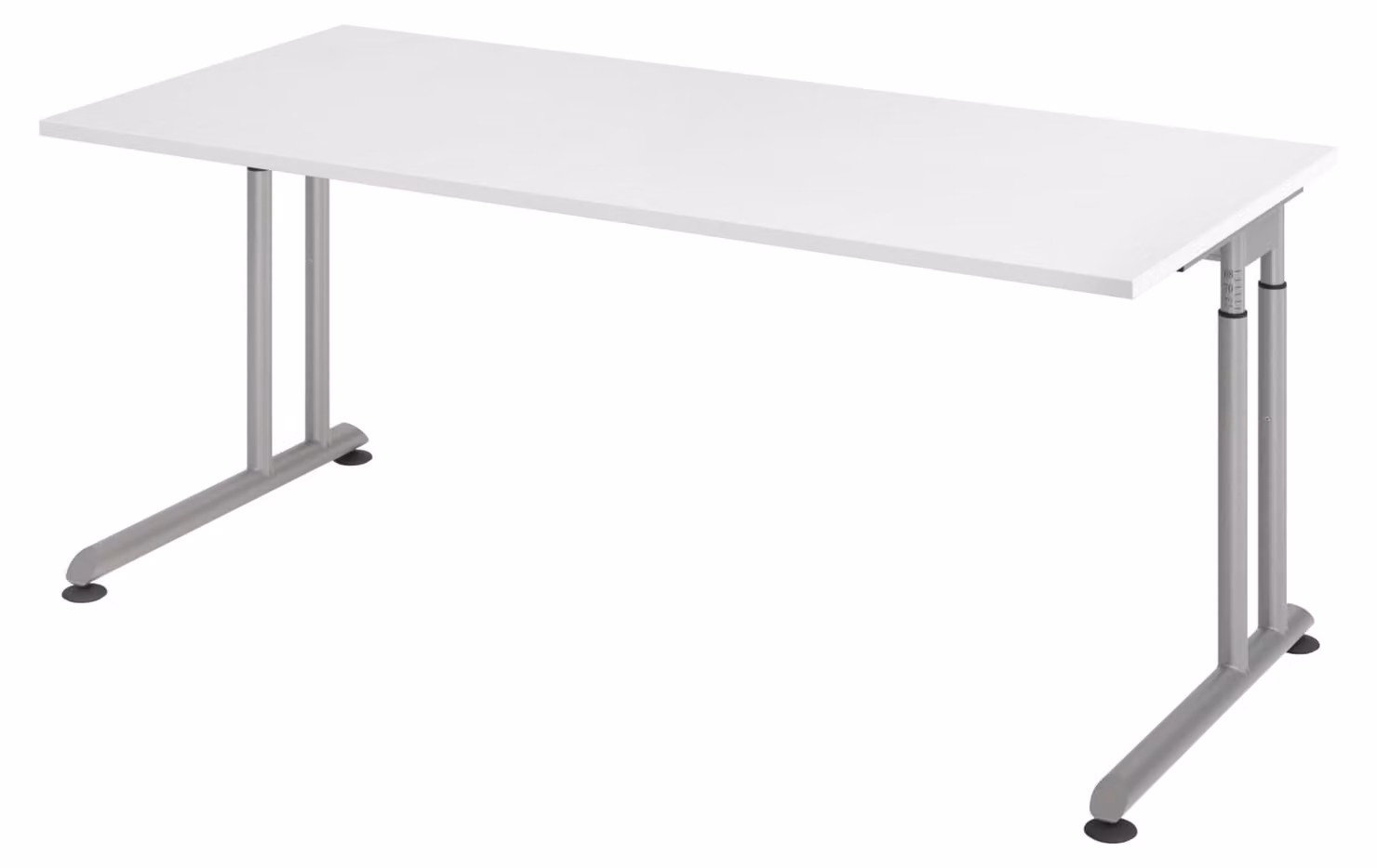 bümö Scrivania Serie-Z - Decorazione: bianco, struttura: argento, dimensioni: 180 x 80 cm