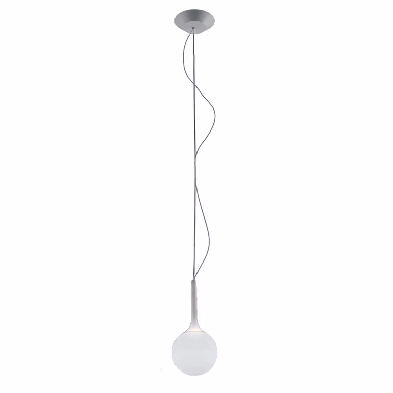 Artemide Lampada a sospensione Castore, dimmerabile, Bianco / Opale, Soggiorno / Sala da pranzo, Vetro, Design, Lampada a sospensione