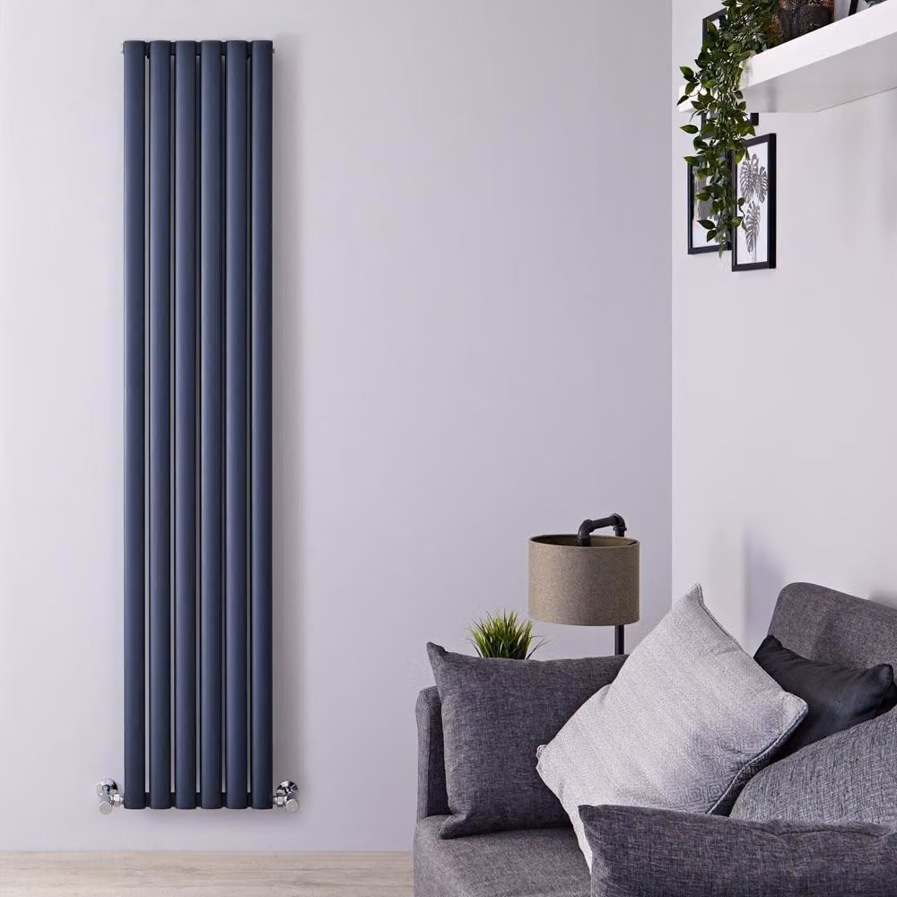 Termosifone Verticale Alluminio Antracite 1800x350mm 1070W - Slim salvaspazio - Revive Air